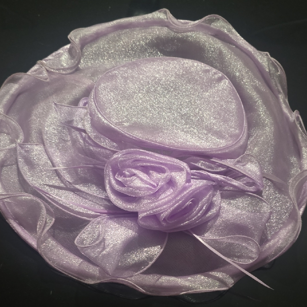 Lavender Organza Floral Occasion Hat